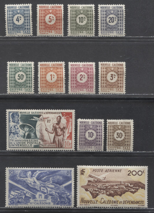 Lot 86 New Caledonia SC#C14/J41 1946-1948 Victory Issue - Postage Dues, 13 VFOG Singles, Click on Listing to See ALL Pictures, Estimated Value $18