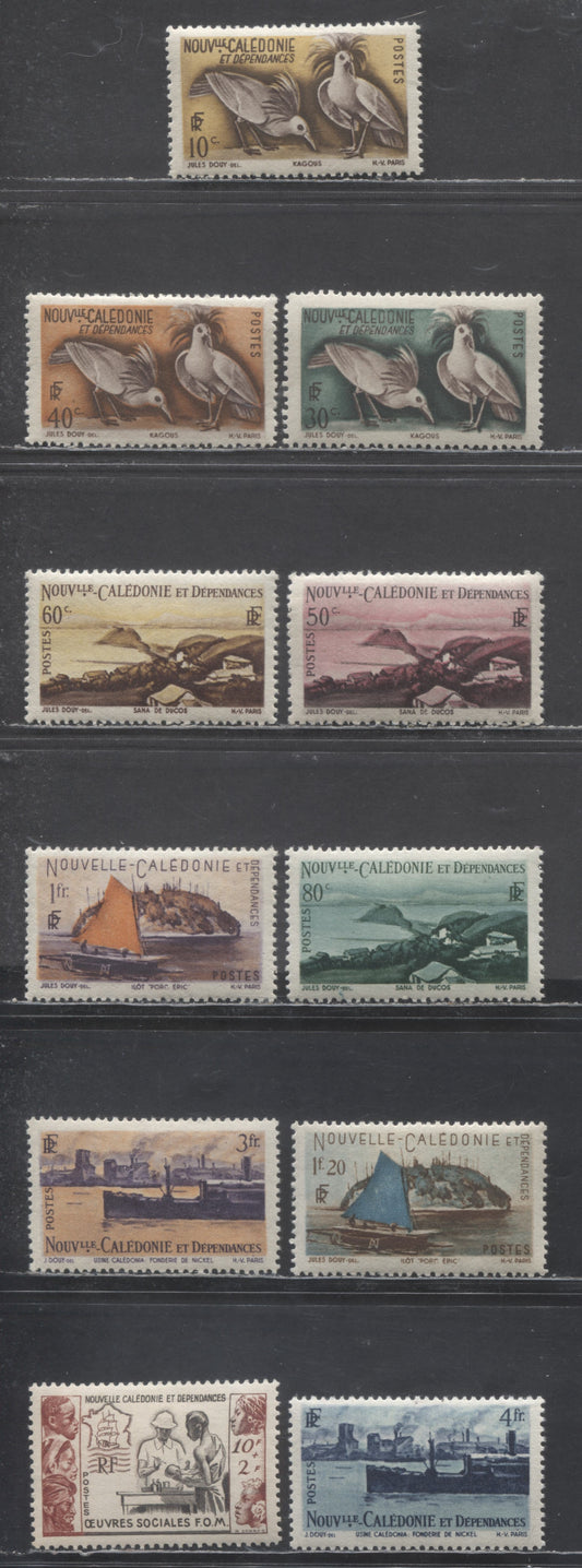 Lot 87 New Caledonia SC#276/B27 1948-1950 Pictorial Definitives - Tropical Medicine Issues, 11 VFOG & NH Singles, Click on Listing to See ALL Pictures, Estimated Value $13