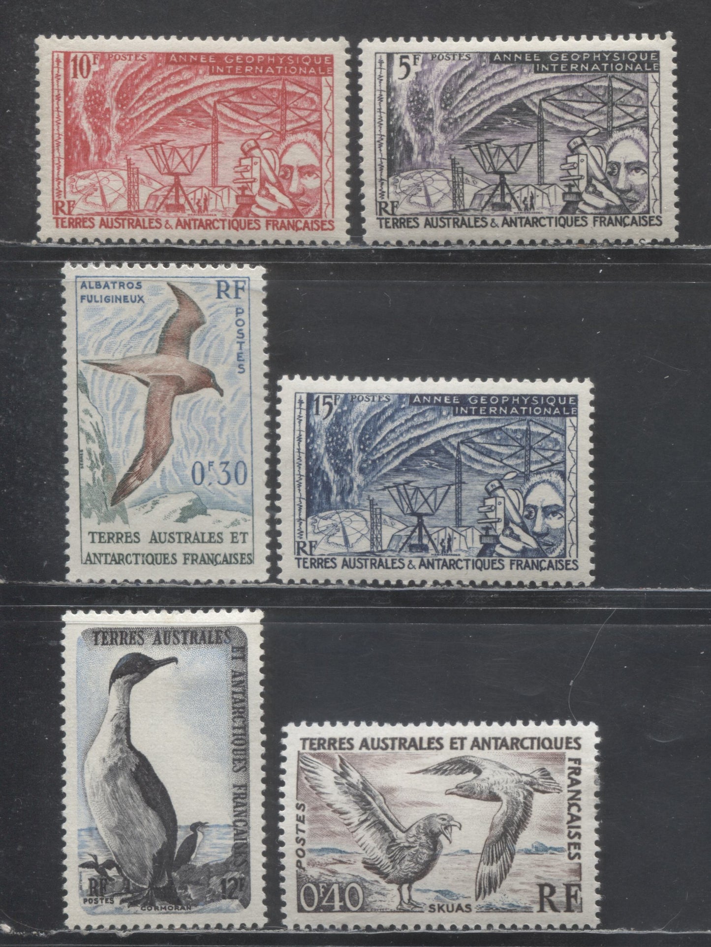 Lot 11 French Southern & Antarctic Territory SC#9/14 1957-1959 Geophysical Year - Birds Issues, 6 VFOG & NH Singles, Click on Listing to See ALL Pictures, Estimated Value $15