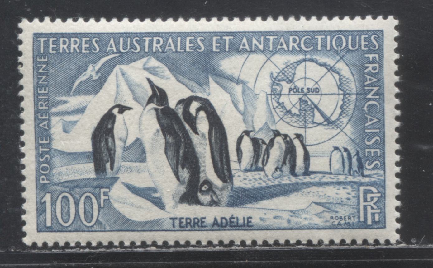 Lot 16 French Southern & Antarctic Territory SC#C2 100fr Dull Blue & Indigo 1956 Airmail Issue, A VFOG Single, Click on Listing to See ALL Pictures, Estimated Value $18