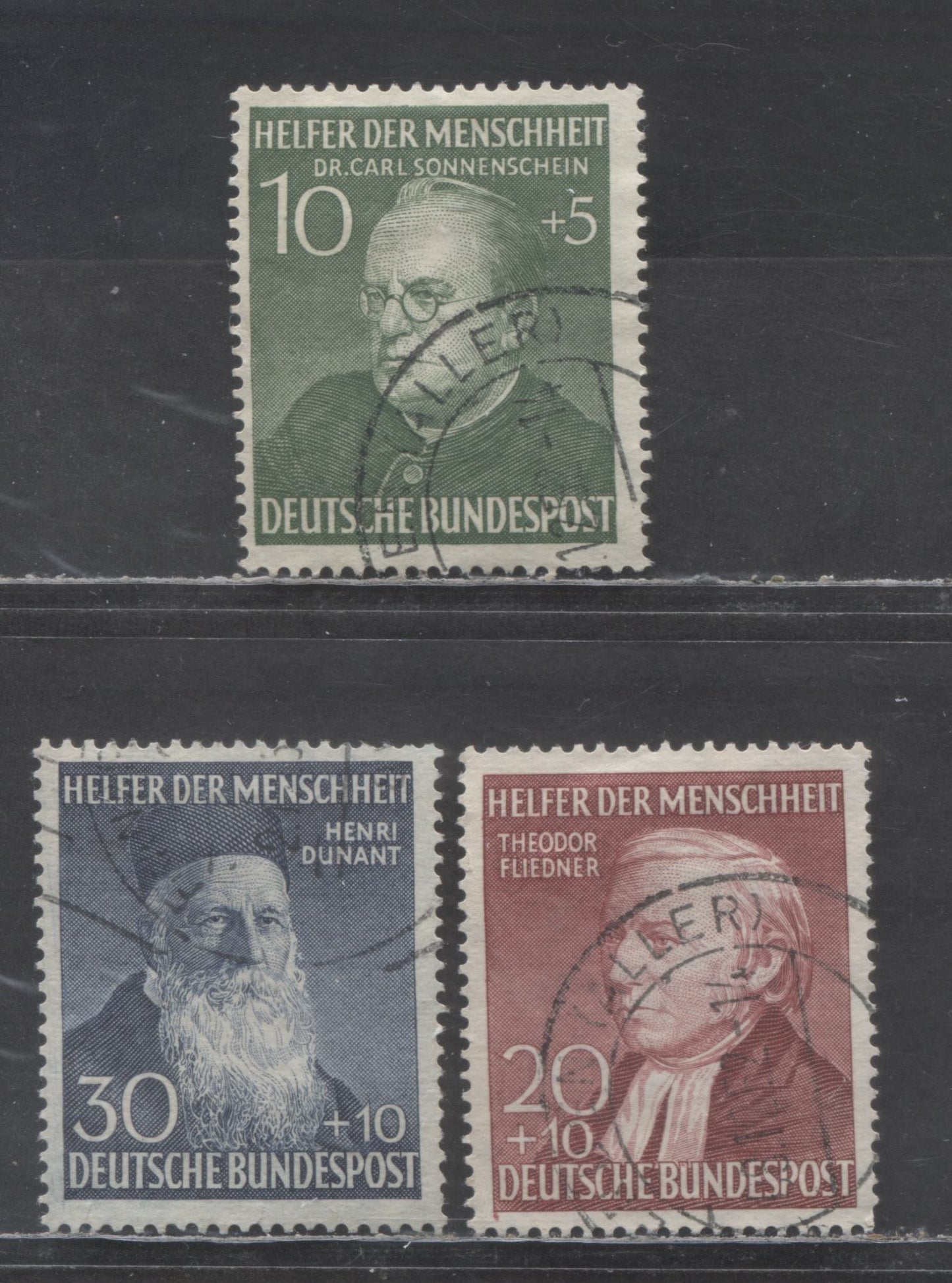 Lot 31 Germany SC#B328-B330 1952 Portrait Semi Postals, 3 Fine/Very Fine Used Singles, Click on Listing to See ALL Pictures, Estimated Value $50