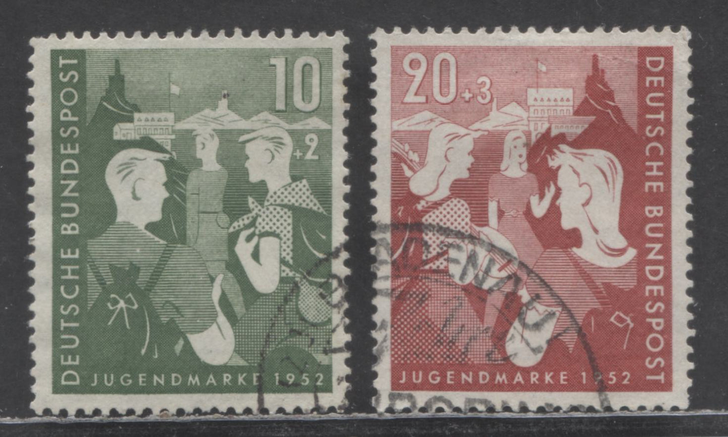 Lot 32 Germany SC#B325-B326 1952 Portrait Semi Postals, 2 Very Fine Used Singles, Click on Listing to See ALL Pictures, 2022 Scott Cat. $36