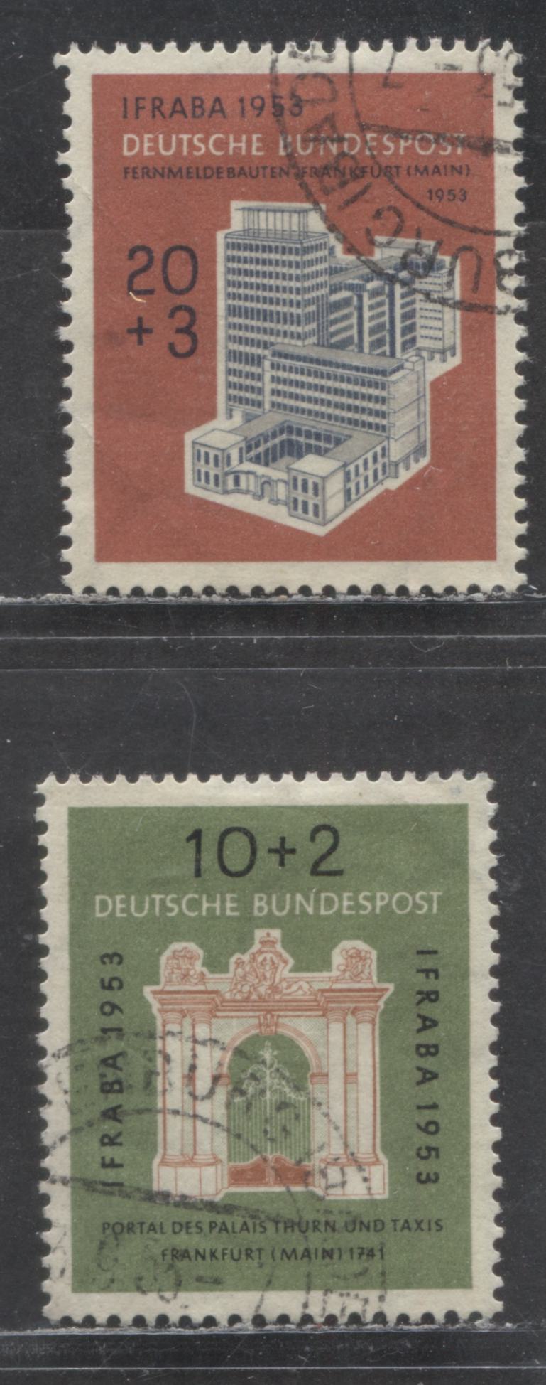 Lot 33 Germany SC#B332-B333 1953 International Stamp Exhibition Issues, 2 Very Fine Used Singles, Click on Listing to See ALL Pictures, 2022 Scott Cat. $45