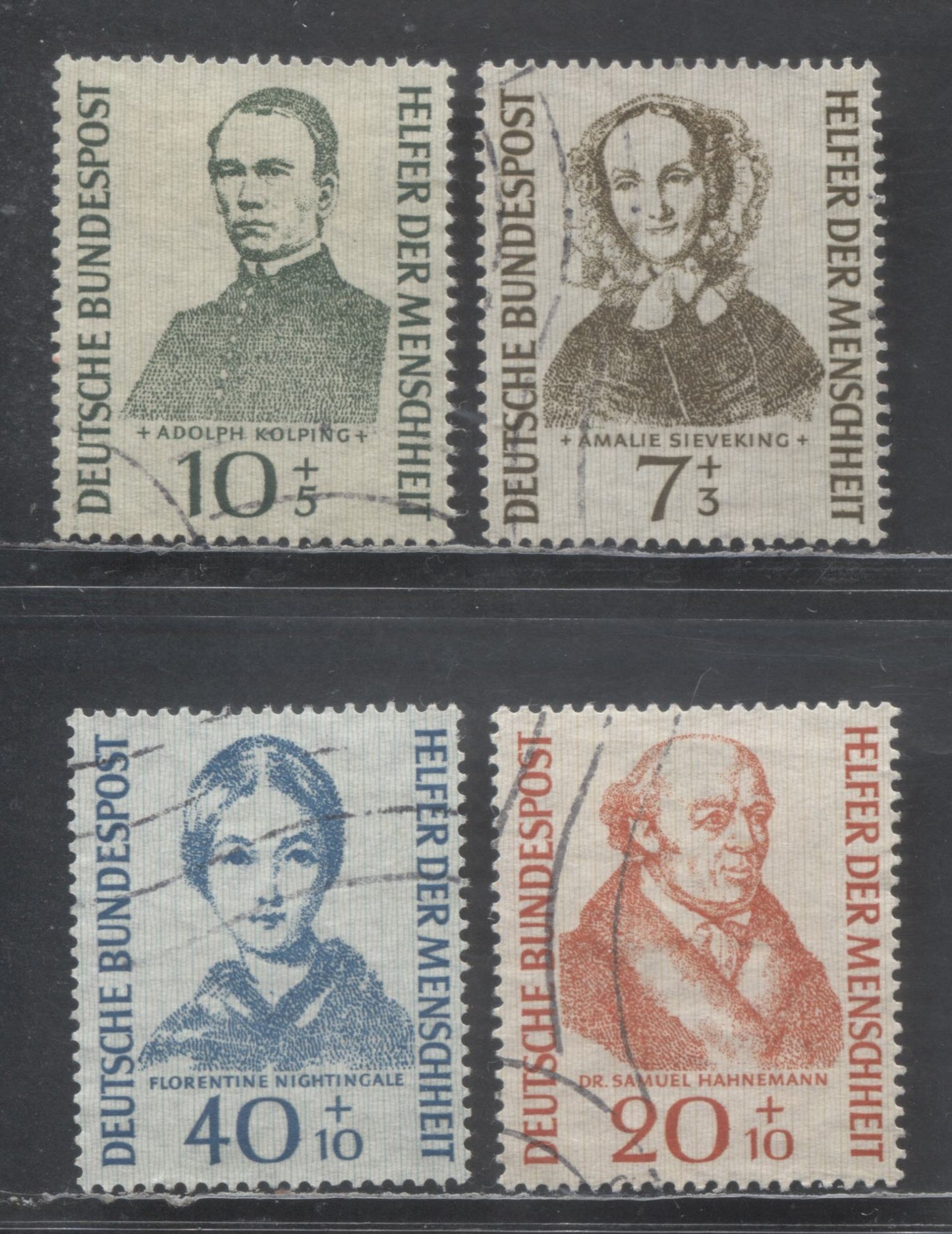 Lot 36 Germany SC#B344-B347 1955 Portrait Semi Postals, 4 Very Fine Used Singles, Click on Listing to See ALL Pictures, Estimated Value $25