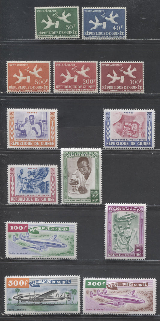 Lot 81 Guinea SC#B12/C21 1959-1960 Airmail - Semi Postal Issues, 13 VFOG Singles, Click on Listing to See ALL Pictures, Estimated Value $15