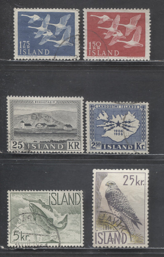 Lot 98 Iceland SC#297/323 1956-1960 Nordic Countries - Wildlife Issues, 6 Very Fine Used Singles, Click on Listing to See ALL Pictures, 2022 Scott Cat. $35.2