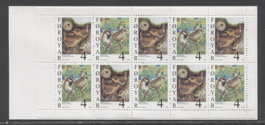 Lot 147 Faroe Islands SC#351a 4.50k Multicolored 1999 Birds Issue, A VFNH Complete Booklet Of 10, 2017 Scott Cat. $15