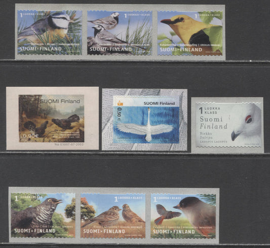 Lot 161 Finland SC#1143/1189 2000-2003 Lagopus - Fighting Weed Grouses Issues, 9 VFNH Singles & Strips Of 3, Click on Listing to See ALL Pictures, 2017 Scott Cat. $22.1
