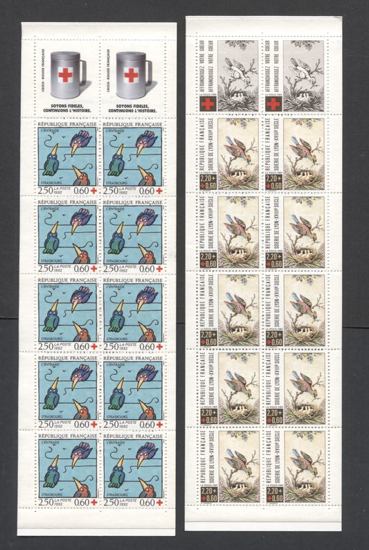 Lot 163 France SC#B610a/B648a 1989-1992 Bird Semi Postals, 2 VFNH Booklets Of 10, Click on Listing to See ALL Pictures, 2017 Scott Cat. $24