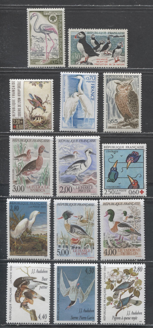 Lot 164 France SC#979/B648 1960-1992 Wildlife Protection - Semi Postals, 14 VFNH & OG Singles, Click on Listing to See ALL Pictures, Estimated Value $18