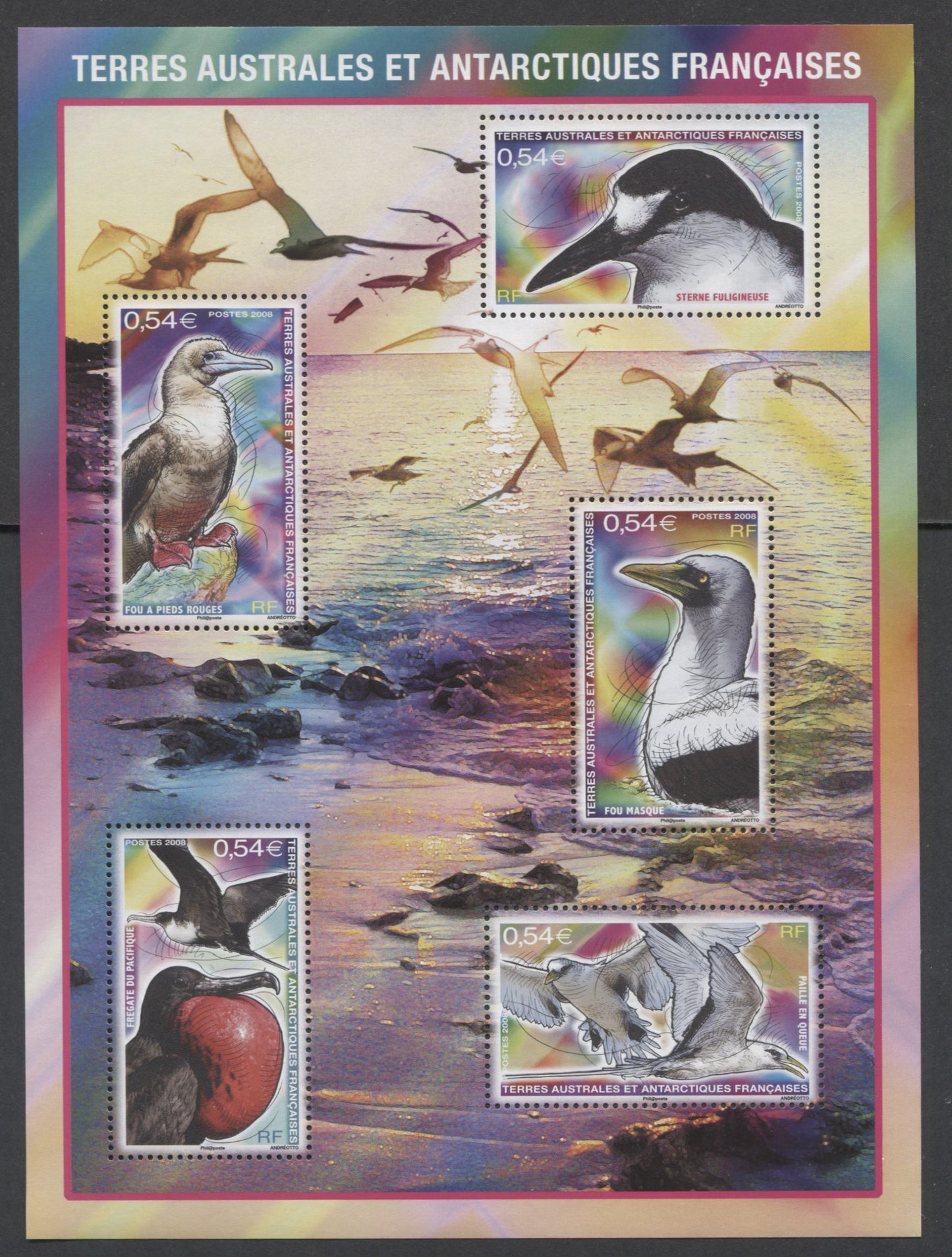 Lot 180 French Southern & Antarctic Territory SC#408/479 2008-2013 Birds - Nature Reserve Issues, 4 VFNH Souvenir Sheets, Click on Listing to See ALL Pictures, 2017 Scott Cat. $31