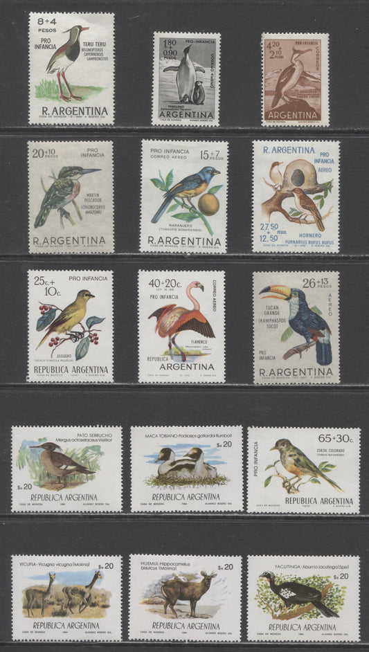 Lot 37 Argentina SC#1475/CB41 1961-1984 Semi Postals - Wildlife Protection Issues, 15 VFOG & NH Singles, Click on Listing to See ALL Pictures, Estimated Value $10