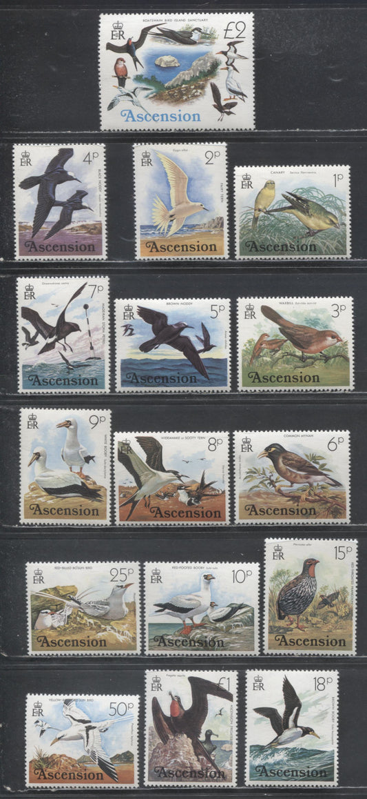 Lot 39 Ascension SC#196-211 1976 Bird Definitives, 16 VFNH Singles, Click on Listing to See ALL Pictures, 2017 Scott Cat. $21.8