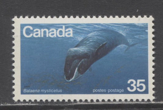 Lot 460 Canada #814var 35c Multicolored Bowhead Whale, 1979 Endangered Wildlife Issue, A VFNH Single On Very Scarce Unlisted DF2/LF3-fl Paper, Most All Are DF/DF-fl Or NF/NF