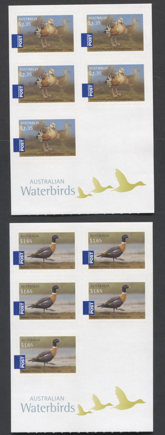 Lot 48 Australia SC#3668a-3669a 2012 Australian Waterbirds, 2 VFNH Booklet Panes Of 5, Click on Listing to See ALL Pictures, 2017 Scott Cat. $42.5