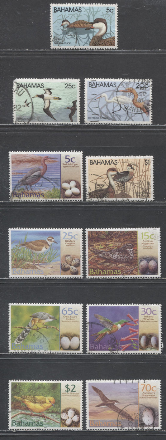 Lot 65 Bahamas SC#492/1020 1981-2001 Ducks - Bird Definitives, 11 Very Fine Used Singles, Click on Listing to See ALL Pictures, 2017 Scott Cat. $20.05