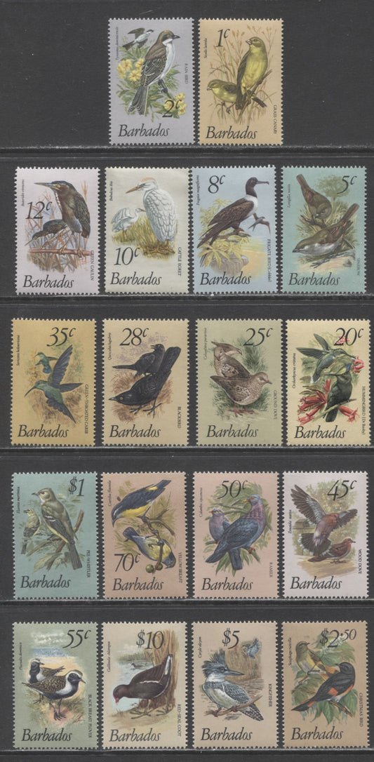 Lot 69 Barbados SC#495-511 1979-1981 Bird Definitives, 18 VFOG Singles, Click on Listing to See ALL Pictures, Estimated Value $20