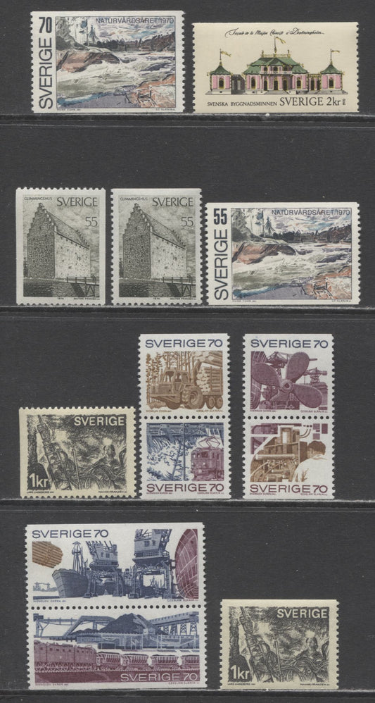 Lot 12 Sweden SC#851/868 1970 European Nature Conservation - 1970 Swedish Trade & Industry Issues, 13 VFNH Singles, Click on Listing to See ALL Pictures, 2017 Scott Cat. $16.15