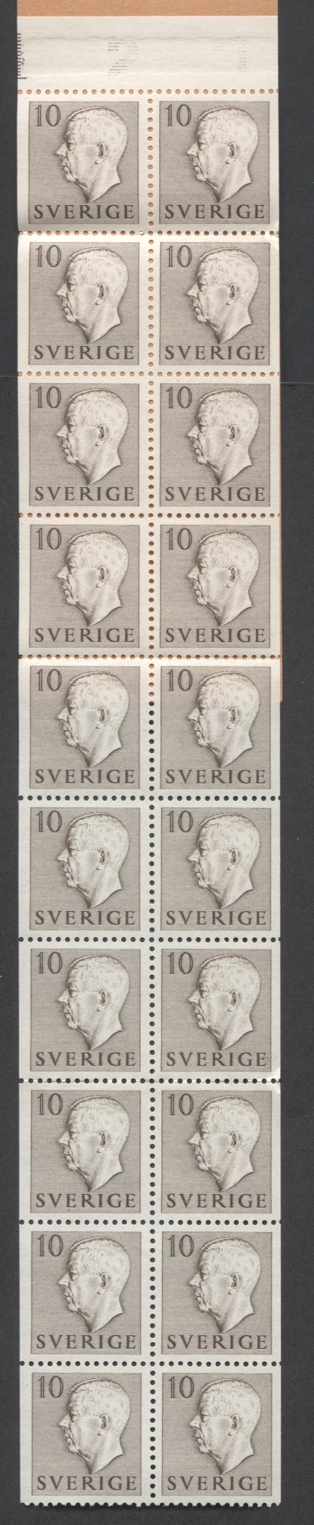 Lot 134 Sweden SC#460b (Facit #H1072a) Blackish Brown 1954 King Gustav ...