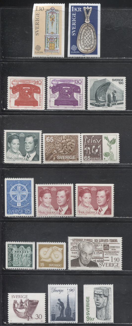 Lot 30 Sweden SC#1152/1177 1976 Eric Grate - 1976 Definitives, 17 VFNH Singles, Click on Listing to See ALL Pictures, 2017 Scott Cat. $12.2