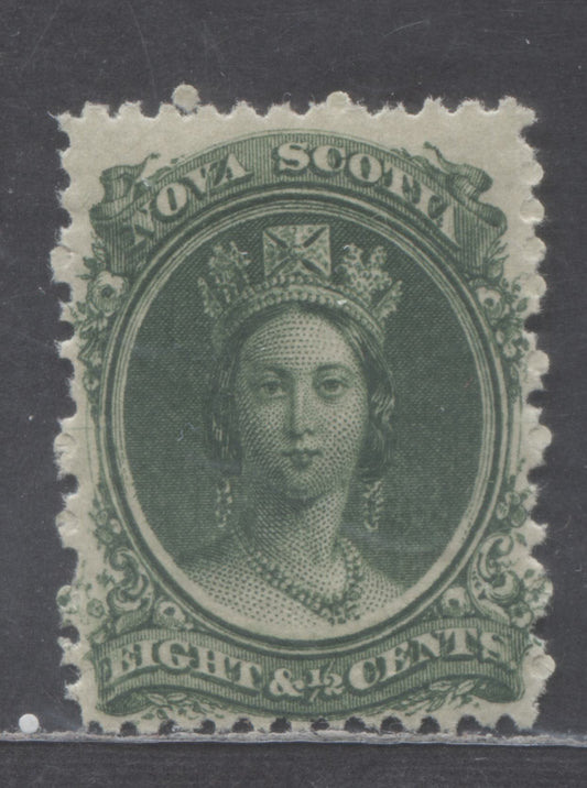 Nova Scotia #11a 8.5c Deep Green Queen Victoria, 1860-1863 Cents Issue, A VFNH Single On White Paper, Perf. 12 x 11.75
