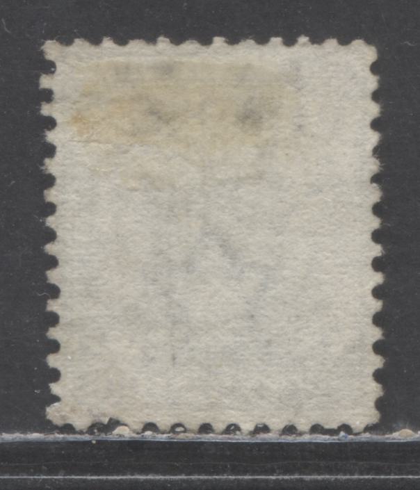 Lot 377 New Zealand SC#60 5/- Grey 1878 First Queen Victoria Sidefaces High Values, Fine Appearance, Moderate Cancel, But Repaired Perforation at LR, A Good Used Single, Click on Listing to See ALL Pictures, Estimated Value $65