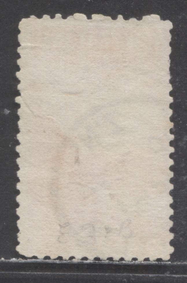 Lot 379 New Zealand SC#98 5/- Vermillion 1899-1900 Pictorial Issue, Unwatermarked, Perf. 11, A Good Used Single, Click on Listing to See ALL Pictures, Estimated Value $50
