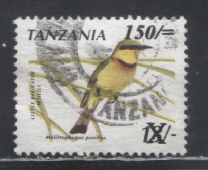 Lot 14 Tanzania SC#1723A 150sh on 13sh Multicolored 1998 Bird Definitives, A Fine Used Single, Click on Listing to See ALL Pictures, Estimated Value $10