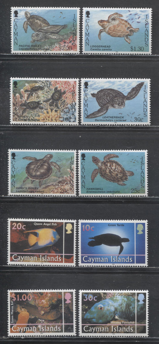Lot 152 Cayman Islands SC#693/805 1995-2000 Sea Turtles - Marine Life Issues, 10 VFNH Singles, Click on Listing to See ALL Pictures, 2017 Scott Cat. $23.55