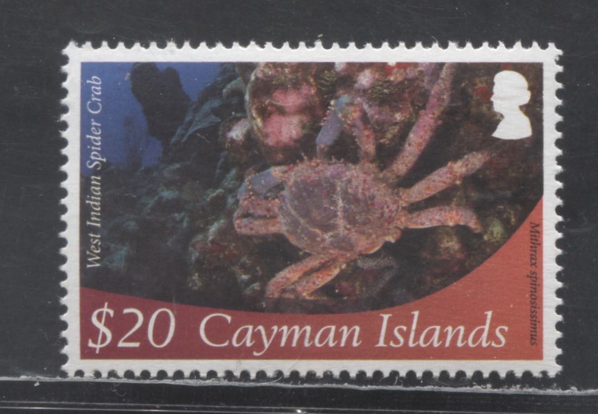 Lot 158 Cayman Islands SC#1117 $20 Multicolored 2012 Marine Life Issue, A VFNH Single, Click on Listing to See ALL Pictures, 2017 Scott Cat. $50