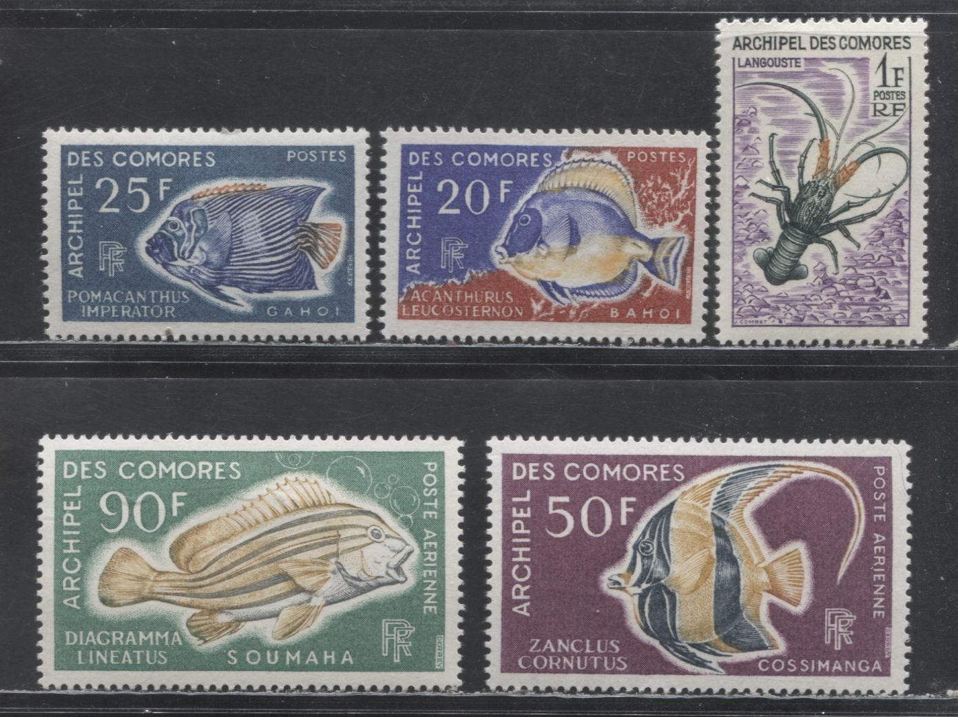 Lot 177 Comoro Islands SC#63/C24 1965 Marine Life - Fish Issues, 5 VFOG Singles, Click on Listing to See ALL Pictures, Estimated Value $15