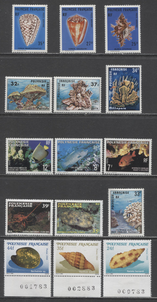 Lot 223 France SC#311/C163 1978-1979 Coral Definitives & Airmails, 15 VFOG & NH Singles, Click on Listing to See ALL Pictures, Estimated Value $26