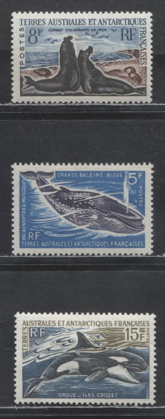 Lot 231 French Southern Antarctic Territory SC#22/27A 1963-1969 Marine Life Issue, 3 VFOG & NH Singles, Click on Listing to See ALL Pictures, Estimated Value $32