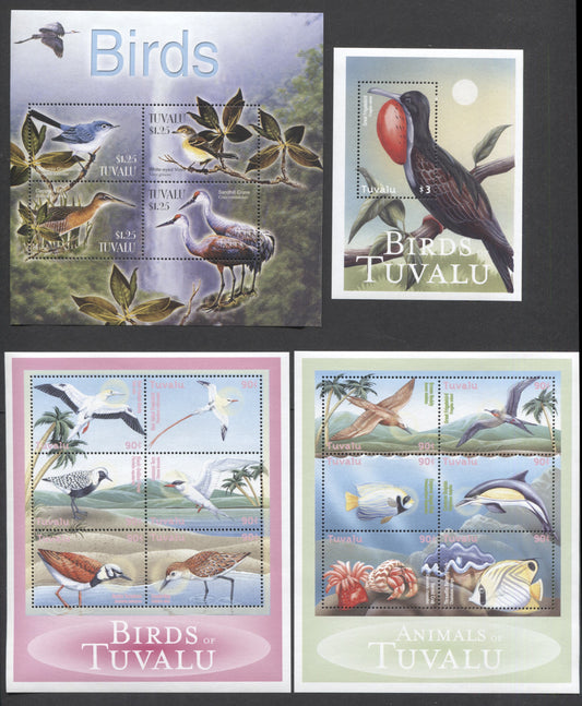 Lot 31 Tuvalu SC#843-929 2000-2003 Birds & Animal Souvenir Sheets, 4 VFNH Souvenir Sheets, Click on Listing to See ALL Pictures, 2017 Scott Cat. $26.75