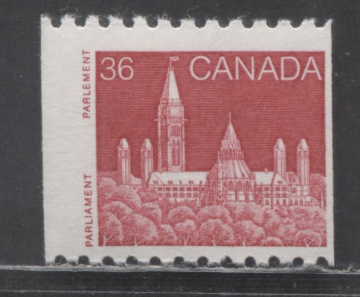 Lot 363 Canada #953iv 36c Dark Red Parliament, 1985-1988 Coil Issue, A FNH Single With G4aL Tagging Error On DF/DF Rolland Paper