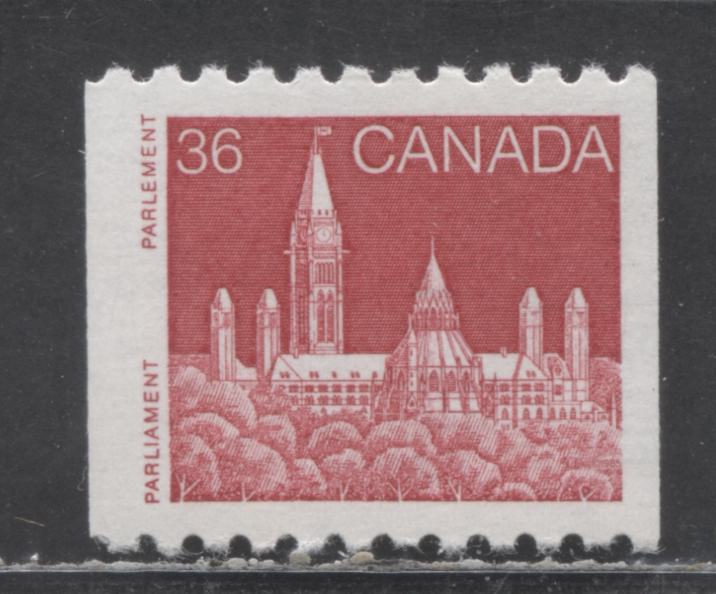 Lot 364 Canada #953iv 36c Dark Red Parliament, 1985-1988 Coil Issue, A VFNH Single With G4aL Tagging Error On DF/DF Rolland Paper