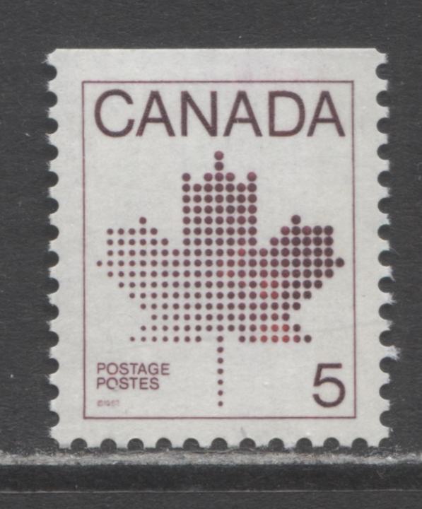 Lot 369 Canada #940T1 5c Purple Maple Leaf, 1982-1987 Booklet Issue, A VFNH Single With G2aR Tagging Error On Lf/LF Paper