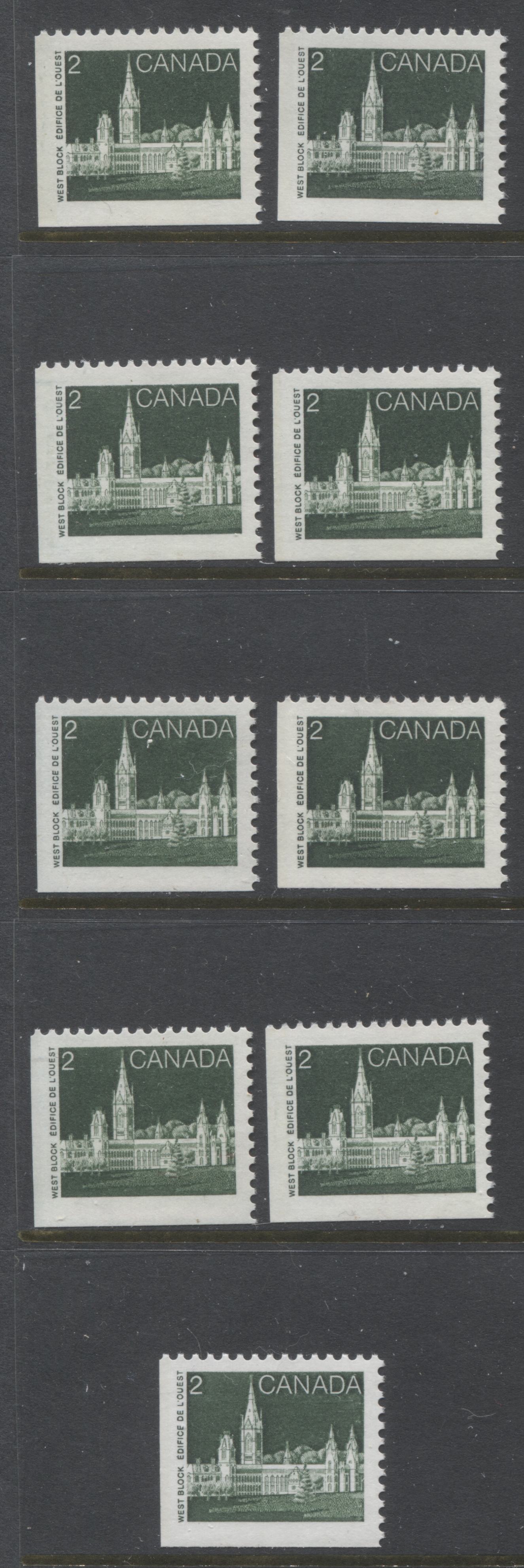 Lot 375 Canada #939, 939i, 939ii 2c Deep Green Parliament Buildings, 1 ...