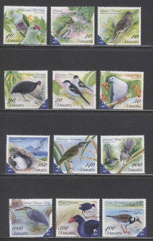 Lot 48 Vanuatu SC#1025-1036 2012 Bird Definitives, 12 VFNH Singles, Click on Listing to See ALL Pictures, 2017 Scott Cat. $51.85