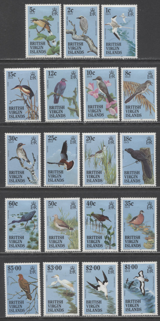 Lot 49 Virgin Islands SC#490-508 1985 Bird Definitives, 19 VFOG Singles, Click on Listing to See ALL Pictures, Estimated Value $31