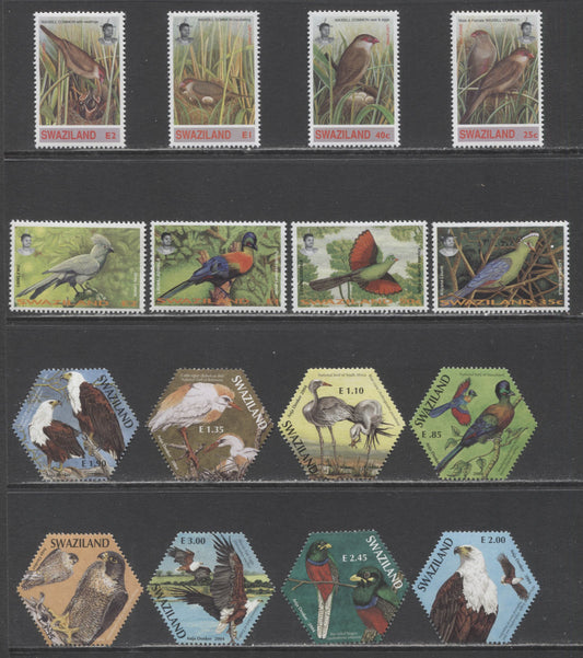 Lot 6 Swaziland SC#624/734 1993-2004 Common Waxbill - SAPOA Joint Issues, 16 VFNH Singles, Click on Listing to See ALL Pictures, 2017 Scott Cat. $23.05