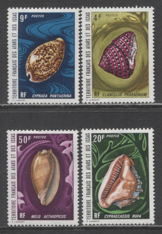Lot 64 Affars & Issas (Somali Coast) SC#358-361 1972 Seashell Issue, 4 VFOG Singles, Click on Listing to See ALL Pictures, Estimated Value $9