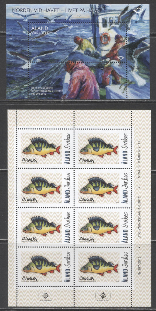 Lot 68 Aland SC#327/331 2012 Fisherman At Sea Issues, 2 VFNH Souvenir Sheet & Sheetlet Of 8, Click on Listing to See ALL Pictures, 2017 Scott Cat. $24.25