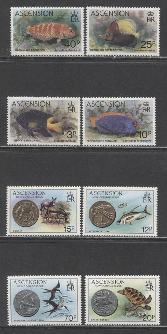 Lot 78 Ascension SC#262/358 1980-1984 Fish - New Coinage Issues, 8 VFNH Singles, Click on Listing to See ALL Pictures, 2017 Scott Cat. $7.7