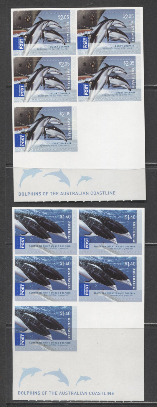 Lot 90 Australia SC#3082a-3083a 2009 Whales Issue, 2 VFNH Booklet Panes Of 5, Click on Listing to See ALL Pictures, 2017 Scott Cat. $32