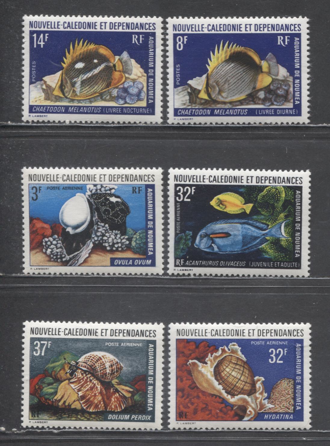 Lot 121 New Caledonia SC#403/C113 1973-1974 Butterfly Fish - Noumea Aquarium Issues, 6 VFOG Singles, Click on Listing to See ALL Pictures, 2017 Scott Cat. $21.75