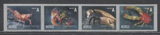 Lot 140 Norway SC#1513a A' Values 2007 Marine Life Issue, A VFNH Strip Of 4, Click on Listing to See ALL Pictures, 2017 Scott Cat. $14