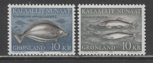 Lot 15 Greenland SC#138-139 1981-1986 Marine Life Issue, 2 VFOG Singles, Click on Listing to See ALL Pictures, 2017 Scott Cat. $7