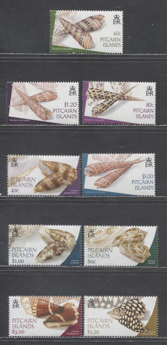 Lot 153 Pitcairn Islands SC#572/594 2003 Shell Issues, 9 VFNH Singles, Click on Listing to See ALL Pictures, 2017 Scott Cat. $15.5
