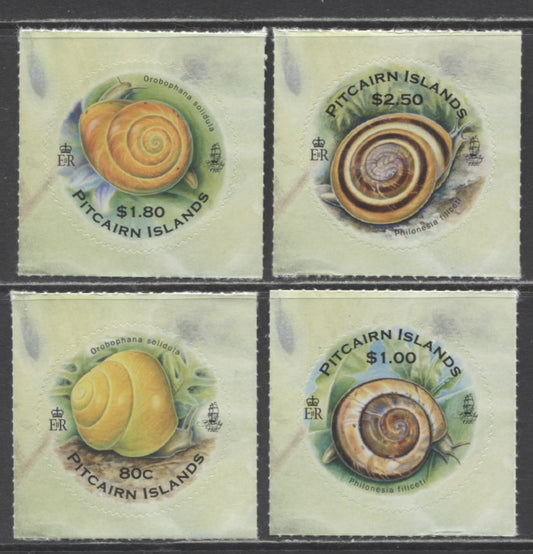 Lot 158 Pitcairn Islands SC#707-710 2010 Snails Issue, 4 VFNH Singles, Click on Listing to See ALL Pictures, 2017 Scott Cat. $9.5
